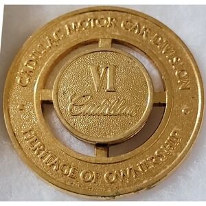 Cadillac Motor Car Division Heritage of Ownership Gold Tone Emblem Medallion